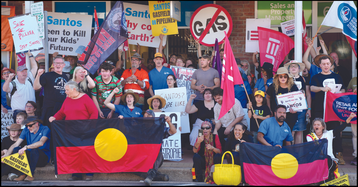 The IEU stands with the Gomeroi against Santos
